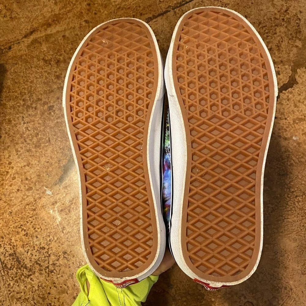 VANS old Skool mysterioso purple and yellow tie dye suede leather sneakers - Picture 8 of 9